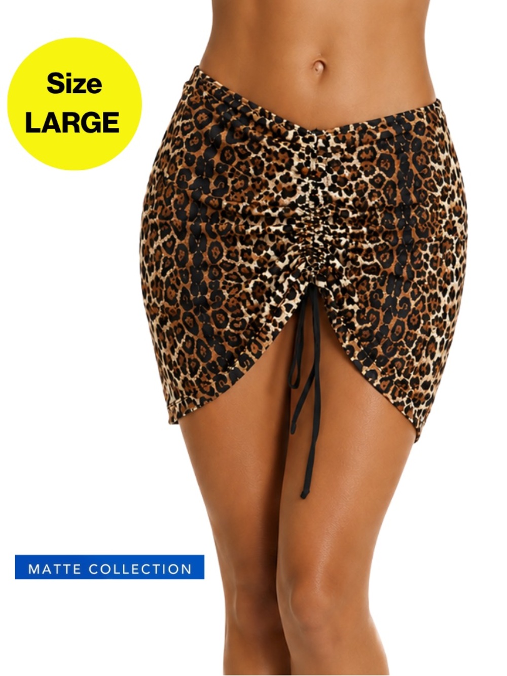 2/for $20 🪩 MATTE COLLECTION Leopard Print Women’s Swim Sarong Cover-Up (Large)